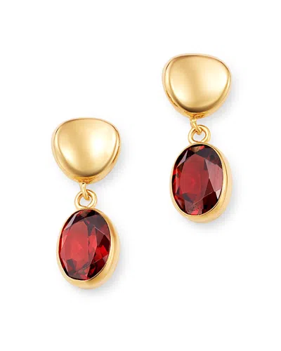 Bloomingdale's Garnet Oval Drop Earrings In 14k Yellow Gold - Exclusive In Red/gold