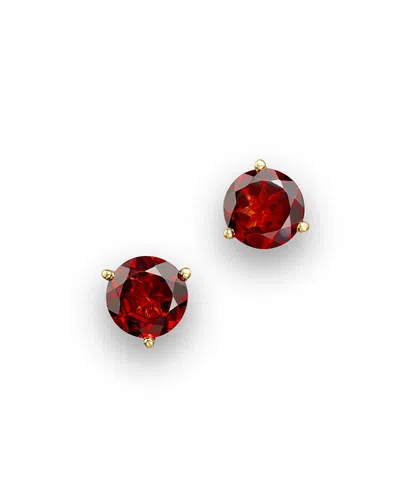 Bloomingdale's Garnet Round Stud Earrings In 14k Yellow Gold - Exclusive In Red