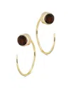 Bloomingdale's Garnet Stud And Front Back Hoop Earrings In 14k Yellow Gold - Exclusive In Red/gold