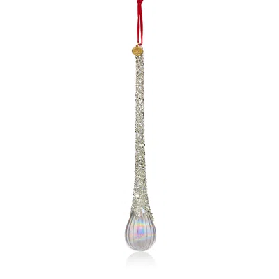 Bloomingdale's Glass 12 Icicle Drop Ornament In Silver