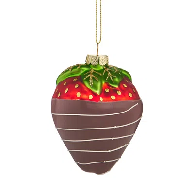 Bloomingdale's Glass Chocolate Strawberry Ornament - Exclusive In Brown
