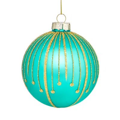 Bloomingdale's Glass Green Beaded Ball Ornament - Exclusive In Blue