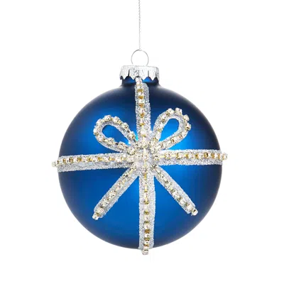 Bloomingdale's Glass Navy Blue Ball Ornament - Exclusive
