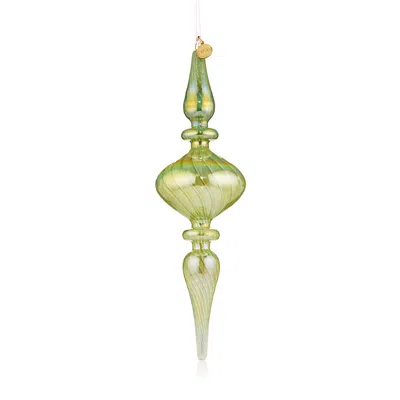 Bloomingdale's Glass Nyc Ballet Finial Ornament In Green