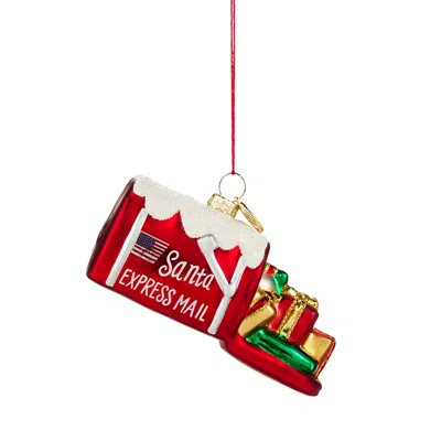 Bloomingdale's Glass Santa Mailbox Ornament In Red