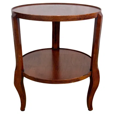 Pre-owned Bloomingdale's Guido Zichele For  Italian Two Tier Side Table In Brown