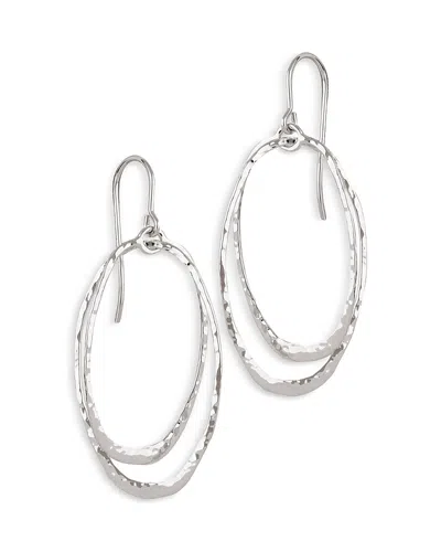 Bloomingdale's Hammered Double Oval Drop Earrings In Sterling Silver