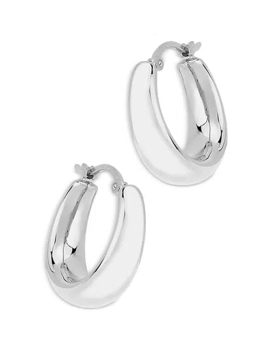 Bloomingdale's Huggie Hoop Earrings In 14k White Gold - Exclusive
