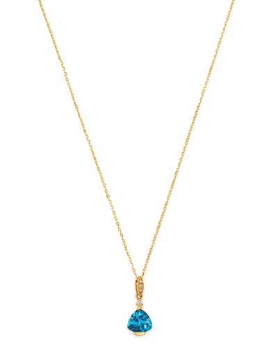 Bloomingdale's London Blue Topaz & Diamond-accent Necklace In 14k Yellow Gold, 18 - Exclusive In Blue/gold