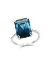 Bloomingdale's London Blue Topaz & Diamond Statement Ring In 14k White Gold - Exclusive In Blue/white
