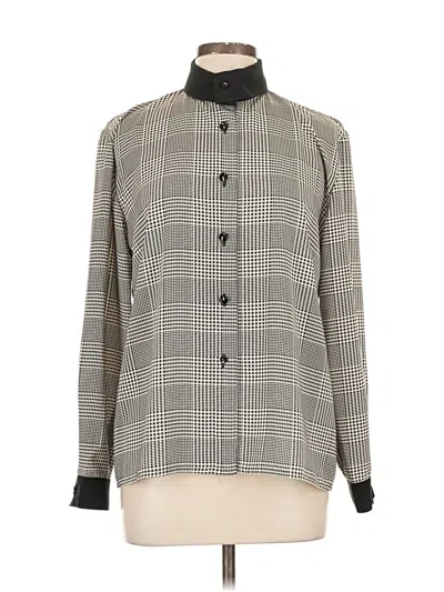 Pre-owned Bloomingdale's Long Sleeve Blouse In Gray