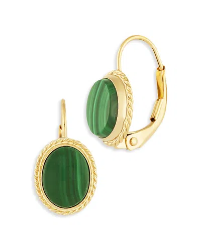 Bloomingdale's Malachite Drop Earrings In 14k Yellow Gold - Exclusive In Green/gold
