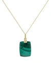 Bloomingdale's Malachite Pendant Necklace In 14k Yellow Gold, 18 - Exclusive In Green/gold