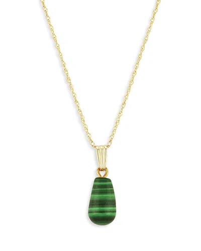 Bloomingdale's Malachite Pendant Necklace In 14k Yellow Gold, 18 - Exclusive In Green/gold