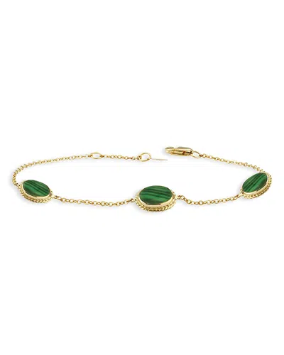 Bloomingdale's Malachite Station Bracelet In 14k Yellow Gold - Exclusive In Green/gold