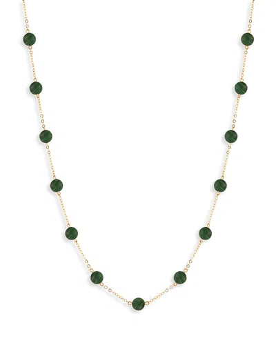 Bloomingdale's Malachite Station Necklace In 14k Yellow Gold, 18 - Exclusive In Green/gold