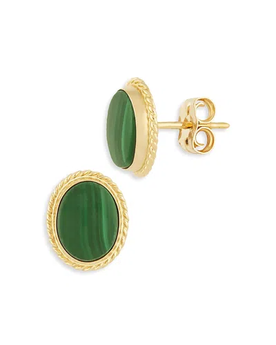 Bloomingdale's Malachite Stud Earrings In 14k Yellow Gold - Exclusive In Green/gold