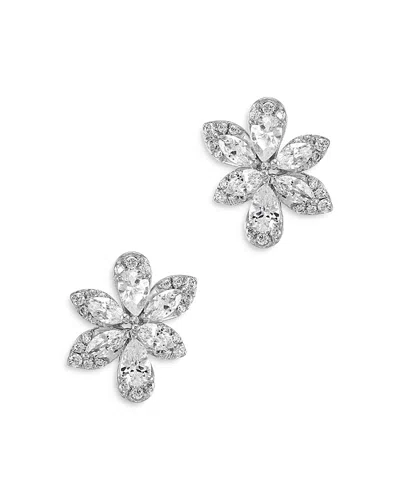 Bloomingdale's Marquis, Pear & Round Cut Diamond Flower Stud Earrings In 14k White Gold, 1.0 Ct. T. W. - Exclusive