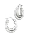 Bloomingdale's Medium Double Tube Hoop Earrings In Sterling Silver - Exclusive In Silver