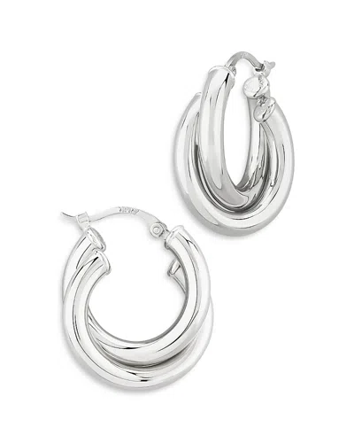 Bloomingdale's Medium Double Tube Hoop Earrings In Sterling Silver - Exclusive