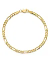 Bloomingdale's Men's 14k Yellow Gold 4mm Flat Figaro Chain Bracelet, 7 - Exclusive In Gold