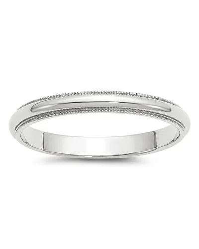 Bloomingdale's Men's 3mm Half Round Milgrain Band 14k White Gold
