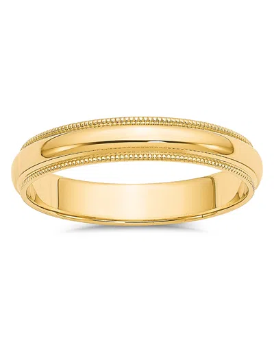 Bloomingdale's Men's 4mm Milgrain Half Round Wedding Band 14k Yellow Gold