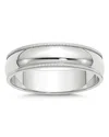 Bloomingdale's Men's 6mm Milgrain Comfort Fit Band In 14k White Gold - 100% Exclusive In White