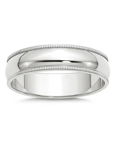 Bloomingdale's Men's 6mm Milgrain Comfort Fit Band In 14k White Gold - 100% Exclusive