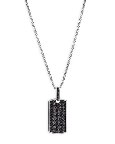 Bloomingdale's Men's Black Diamond Dog Tag Pendant In 14k White Gold, 0.50 Ct. T. W. - Exclusive In Black/white Gold