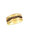 Bloomingdale's Men's Brown Diamond Band Ring In 14k Yellow Gold, 0.35 Ct. T. W. In Brown/gold