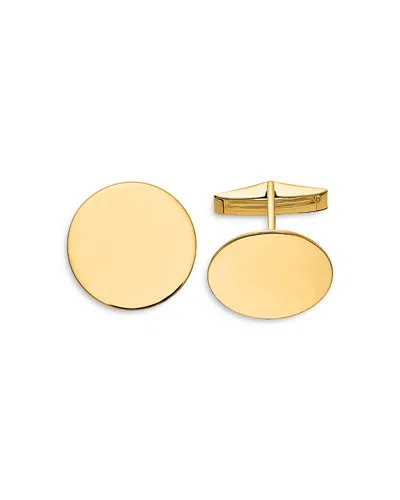 Bloomingdale's Men's Circular Polished Cuff Links In 14k Yellow Gold - Exclusive