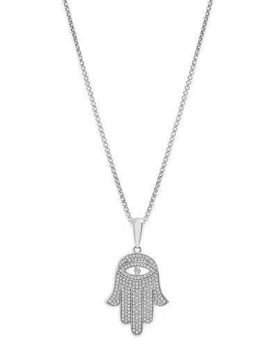 Bloomingdale's Men's Diamond Hamsa Pendant Necklace In 14k White Gold, 0.50 Ct. T. W. - Exclusive