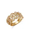 Bloomingdale's Men's Diamond Pave Link Ring In 14k Yellow Gold, 1.50 Ct. T. W. - Exclusive In Gold