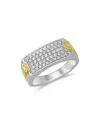 Bloomingdale's Men's Diamond Two Tone Square Cluster Ring In 14k Yellow Gold & White Gold, 0.75 Ct. T. W. - Exclusi In White/gold