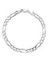 Bloomingdale's Men's Figaro Link Chain Bracelet In 14k White Gold - Exclusive In White