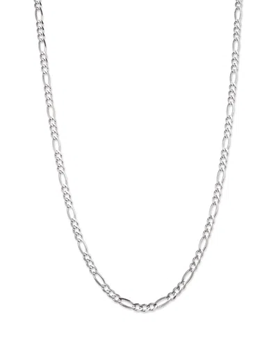 Bloomingdale's Men's Figaro Link Chain Necklace In 14k White Gold, 24 - Exclusive