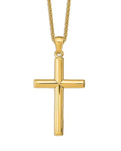 Bloomingdale's Men's Polished Cross Pendant Necklace In 14k Yellow Gold, 20 - Exclusive