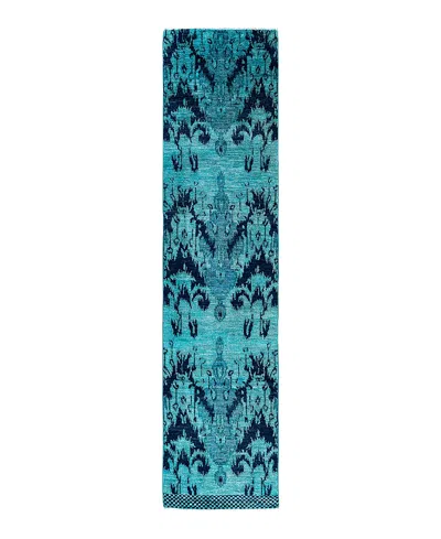 Bloomingdale's Bloomingdales Modern M1636 Runner Area Rug, 2'6x10'5 In Blue