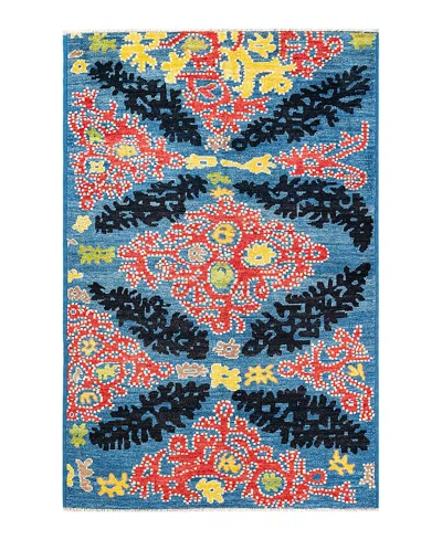 Bloomingdale's Bloomingdales Modern M1675 Area Rug, 5'4x8'0 In Blue