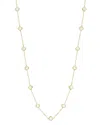 Bloomingdale's Mother Of Pearl Clover Station Necklace In 14k Yellow Gold, 20 - Exclusive In White/gold