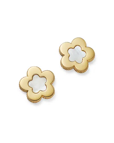 Bloomingdale's Mother Of Pearl Flower Stud Earrings In 14k Yellow Gold - Exclusive