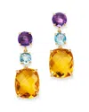 Bloomingdale's Multi-gemstone Drop Earrings In 14k Yellow Gold - Exclusive In Multi/gold