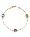 Bloomingdale's Multi Gemstone Oval Station Bracelet In 14k Yellow Gold - Exclusive In Multi/gold