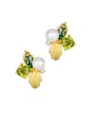 Bloomingdale's Multi Stone & Multi Color Diamond Cluster Stud Earrings In 14k Yellow Gold In Multi/gold