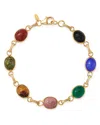 Bloomingdale's Multi-stone Scarab Link Bracelet In 14k Yellow Gold - Exclusive In Multi/gold
