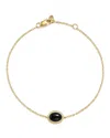 Bloomingdale's Onyx Oval Bracelet In 14k Yellow Gold - Exclusive In Onyx/gold