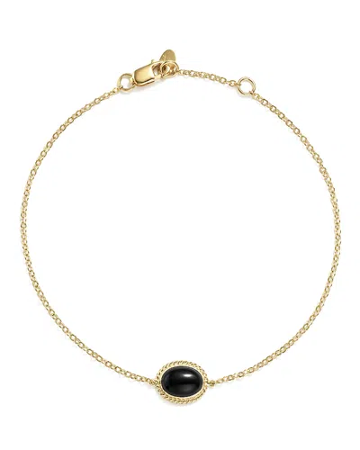 Bloomingdale's Onyx Oval Bracelet In 14k Yellow Gold - Exclusive In Onyx/gold