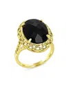 Bloomingdale's Onyx Oval Statement Ring In 14k Yellow Gold - Exclusive In Black/gold