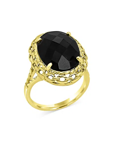 Bloomingdale's Onyx Oval Statement Ring In 14k Yellow Gold - Exclusive In Black/gold